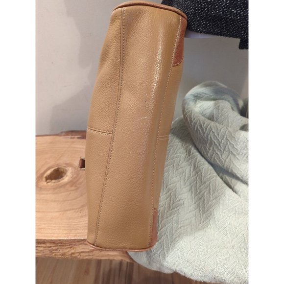 Liz Claiborne Handbag Small Brown Leather Doctor Style Tote  Logo Vintage * - Picture 6 of 6